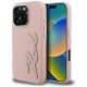Karl Lagerfeld FW iPhone 16 Pro Max Hülle mit genarbtem Logo – Pink