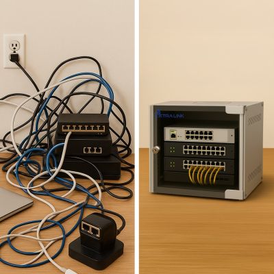 11. Extralink LITE 6U 10 280X310 Wandmontage-Rackgehäuse Grau