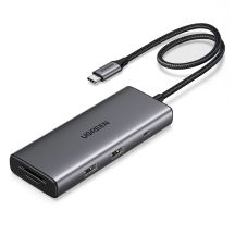 Ugreen USB-C 7-in-1 HDMI-Hub mit USB-C, USB-A, SD/TF-Kartenleser – Grau