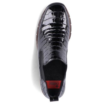 59. Rieker W R474 Schlangenleder Stiefeletten schwarz