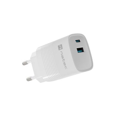8. NATEC LADEGERÄT RIBERA GAN 1X USB-A + 1X USB-C 30W WEISS NUC-2140