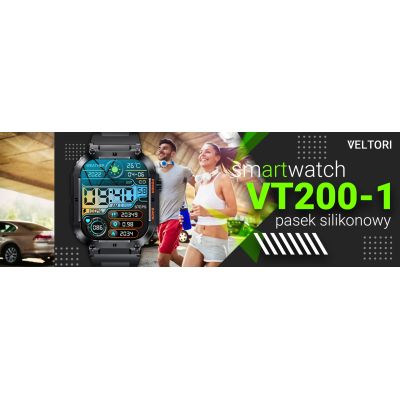 7. VELTORI VT200-1 Smartwatch Schwarzes Silikonarmband