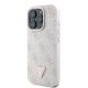 2. Guess Leder 4G Triangle Strass MagSafe Hülle für iPhone 16 Pro Max – Rosa
