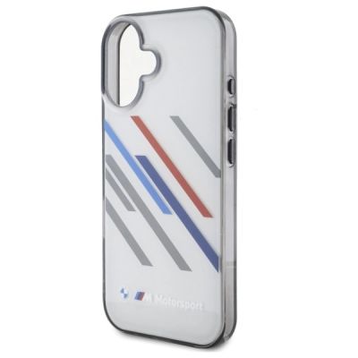 6. BMW Motorsport IML Random Stripes iPhone 16 Hülle - Grau