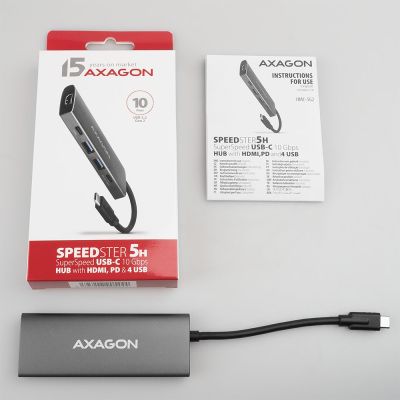 3. Axagon HMC-5G2 Dockingstation USB 3.2 Gen 2 (3.1 Gen 2) Typ-C Grau