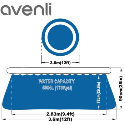 12. Aufblasbarer Pool mit aufblasbarem Halsband 360x90CM 17795