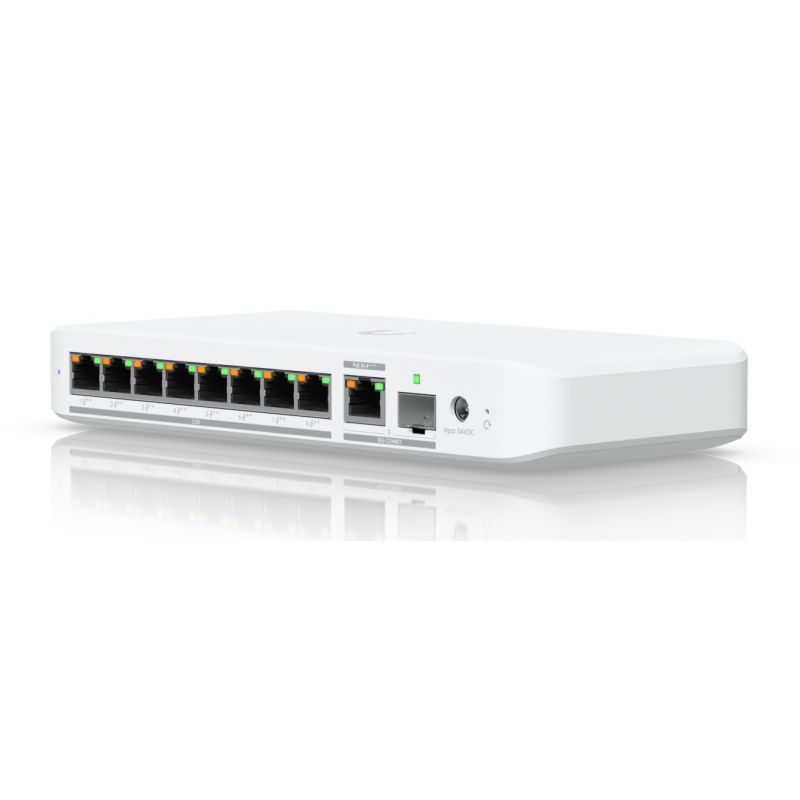 25. Switch Ubiquiti UniFi 9p PoE (PoE++: 8;) Managed Multigigabit/10G (USW-Flex-2.5G-8-PoE-EU)