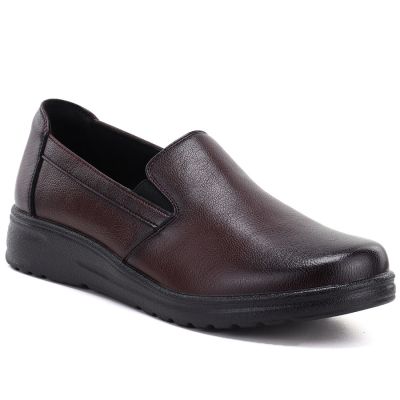 Damen-Keilsandalen aus Leder, bordeauxrot, Potocki JE19505