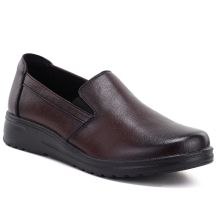 Damen-Keilsandalen aus Leder, bordeauxrot, Potocki JE19505