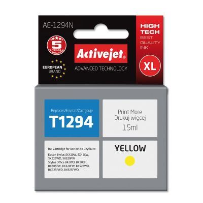 Activejet AE-1294N Tinte (ersetzt Epson T1294; Supreme; 15 ml; gelb)