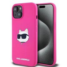 Karl Lagerfeld Silikon Choupette Head MagSafe Hülle für iPhone 15 Plus / 14 Plus – Rosa