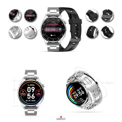 2. GIEWONT Vertex SmartCall GW450-4 Silber/Carbon Silikon Smartwatch