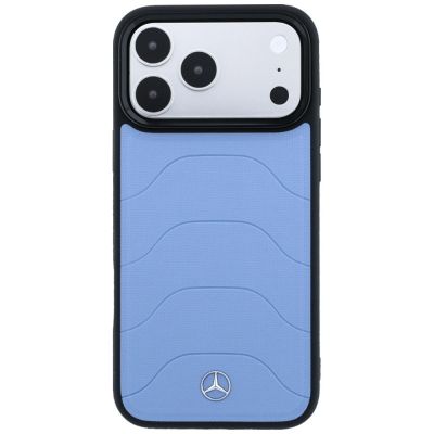 3. Mercedes Leder-Mesh-Hülle mit Bow Line MagSafe für iPhone 18 Pro / 17 Pro – Blau