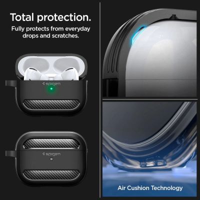 13. Spigen Rugged Armor Hülle für Apple AirPods Pro 1/2 – mattschwarz