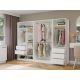 10. Modularer Kleiderschrank OPENO SET 260/200 WEISS – Schubladen, Kleiderstangen und Regalböden, groß, fürs Schlafzimmer