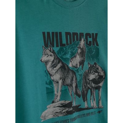6. Normales bedrucktes Jungen-T-Shirt 4F 4FJKAW26TTSHM4455-46S