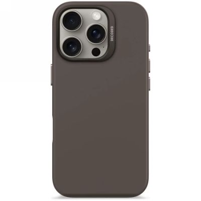 Decoded Antimikrobielle Silikon-Rückseite mit MagSafe für iPhone 16 Pro – Dunkelbraun