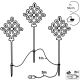 3. Dekorative Gartenleuchten, 3er-Set, Schneeflocken-Neon
