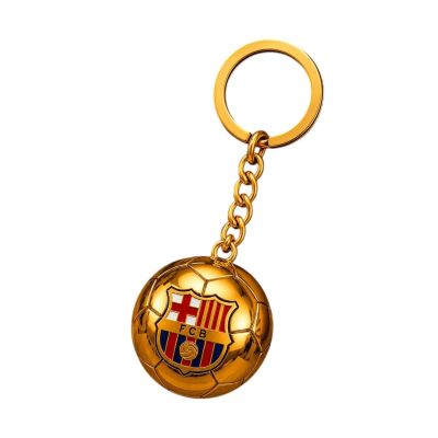 11. Original lizenzierter FC Barcelona Schlüsselanhänger in Form eines goldenen Balls mit dem Wappen B7081