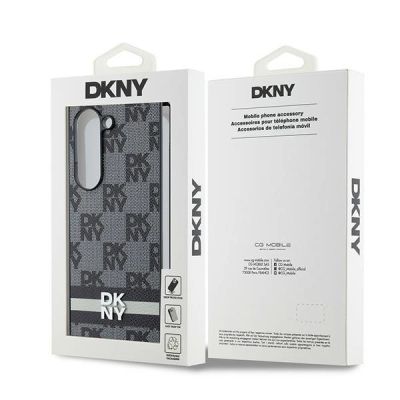 7. DKNY Checkered Pattern Printed Stripes Hülle für Samsung Galaxy Z Fold 6 – Schwarz