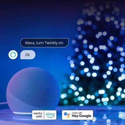 5. Twinkly Strings – 750 RGB-Lichterkette, schwarzes Kabel, Steckertyp F