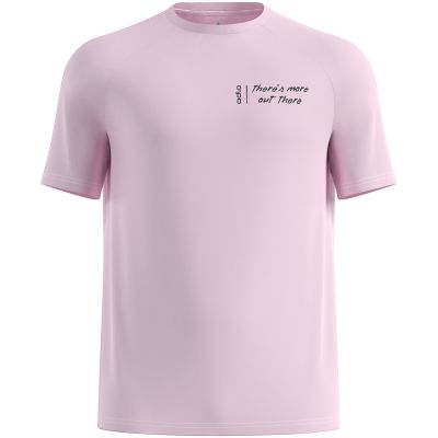 Herren-Kurzarmshirt ODLO T-Shirt Crew Neck S/S ESSENTIAL PRINT, rosa