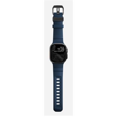 5. Nomad Rocky Point Armband, schwarzes Leder, Titan