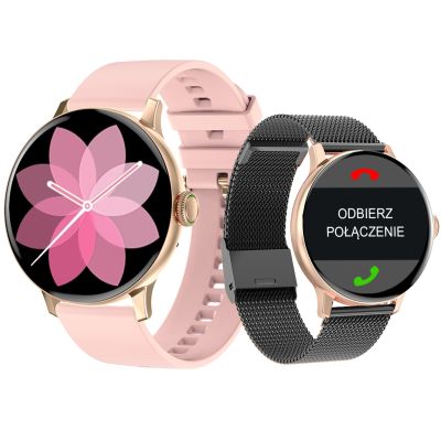 GIEWONT Damen-Smartwatch Roségold Schwarz GW330-4