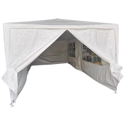 11. Gartenpavillon Cateringzelt PE 6x3M + 6 Wände weiß