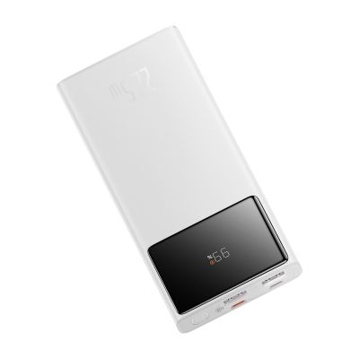 2. Baseus Star-Lord 10000mAh 22,5W Powerbank mit Digitalanzeige und 30cm USB-C 3A Kabel – Weiß