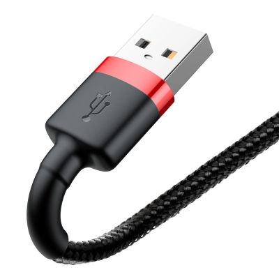 3. Baseus Cafule USB-A / Lightning 2.4A QC 3.0 Kabel 0,5 m - Schwarz und Rot