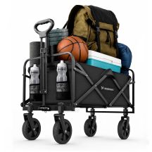 Wozinsky WZP-80 Strand-, Touristen- und Gartenwagen, robust, breite Räder, bis 80 kg - schwarz