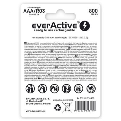 2. everActive EVHRL03-800 Akku (800mAh ; Ni-MH LSD)