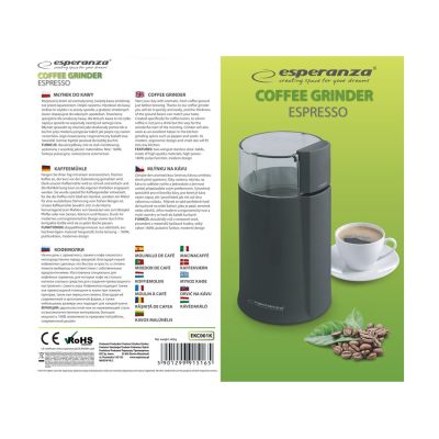 3. Esperanza Espresso EKC001K Kaffeemühle (160W; Schlagmühle; schwarz)