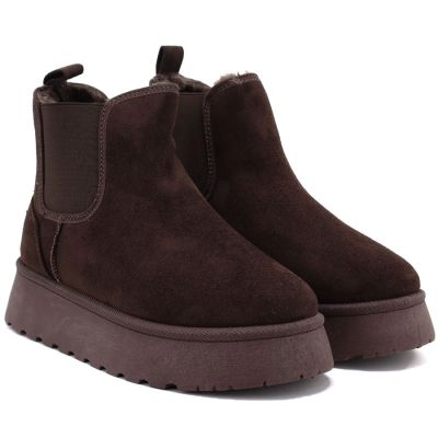 7. Wasserdichte Damen-Schneestiefel, Plateau-Stiefeletten, braun, Big Star UU274174