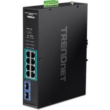 TRENDnet 10-Port Industrie-Switch. Gigabit PoE+ DIN-Schienen-Switch -20/+65°C