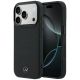 Mercedes Leder-Mesh-Hülle mit Bow Line MagSafe für iPhone 17 Pro – Schwarz