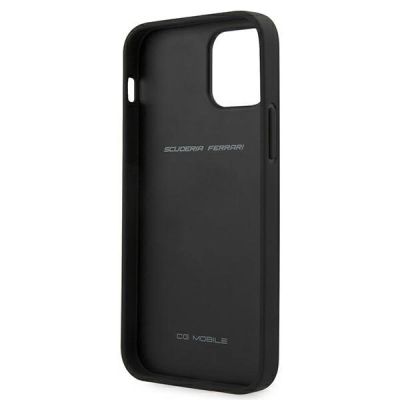 7. Ferrari FEOMSHCP12LBK iPhone 12 Pro Max schwarz/schwarz Hardcase Off Track Leather Nylon Stripe