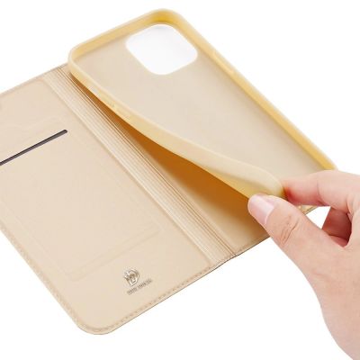 8. Dux Ducis Skin Pro Holster Flip Cover für iPhone 13 Pro Max gold