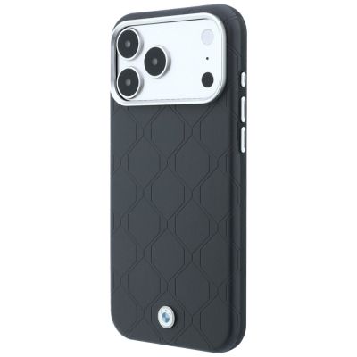 2. BMW MagSafe Hülle mit geprägtem, gestepptem Metalllogo für iPhone 18 Pro / 17 Pro – Dunkelgrau