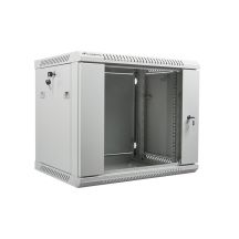 Lanberg WF01-6409-10S einteiliger Schrank (9 HE; 500 mm / 600 mm / 450 mm; Wandmontage; Glas; 19 Zoll; grau)