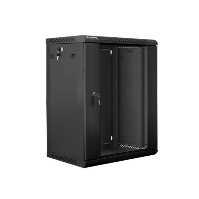 5. Lanberg 19-Zoll-Wand-Rack-Schrank 15 HE/600 x 450 V2 Schwarz, Glastür