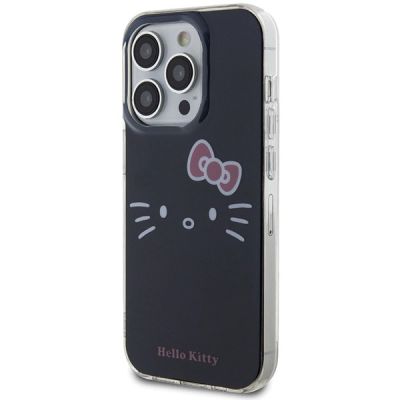 2. Hello Kitty IML Kitty Face Hülle für iPhone 15 Pro – Schwarz