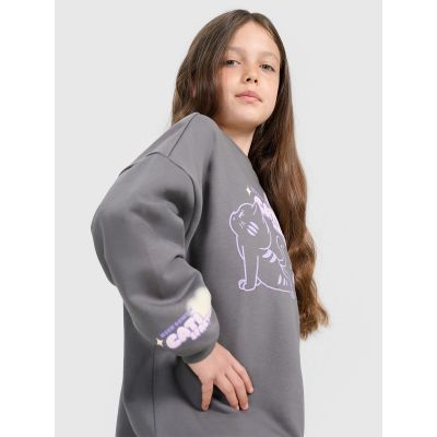 4. Oversized Sweatshirt ohne Kapuze für Mädchen 4F 4FJRAW25TSWSF2438-22S