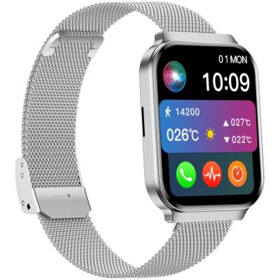 8. Smartwatch Gravity Silbernes Armband + Armband GT44-4