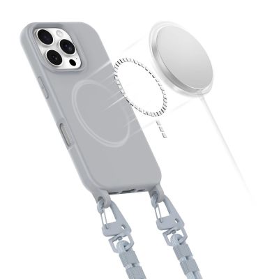 4. Tech-Protect MagNecklace MagSafe Hülle mit Trageband für iPhone 16 Pro – Grau