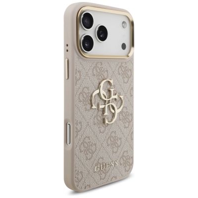 4. Guess 4G Big 4G Classic Logo Big Strap Metal Buttons Hülle für iPhone 17 Pro Max - Pink