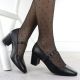 6. Schwarze Sergio Leone PB176 Pumps mit niedrigem Absatz und Riemen