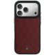 3. Mercedes Lederhülle mit gekreuzten Linien und MagSafe-Design für iPhone 17 Pro / 18 Pro – bordeauxrot