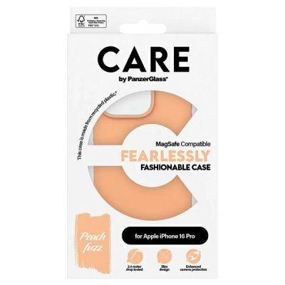 4. CARE by PanzerGlass Fashion Case mit MagSafe für iPhone 16 Pro – Orange